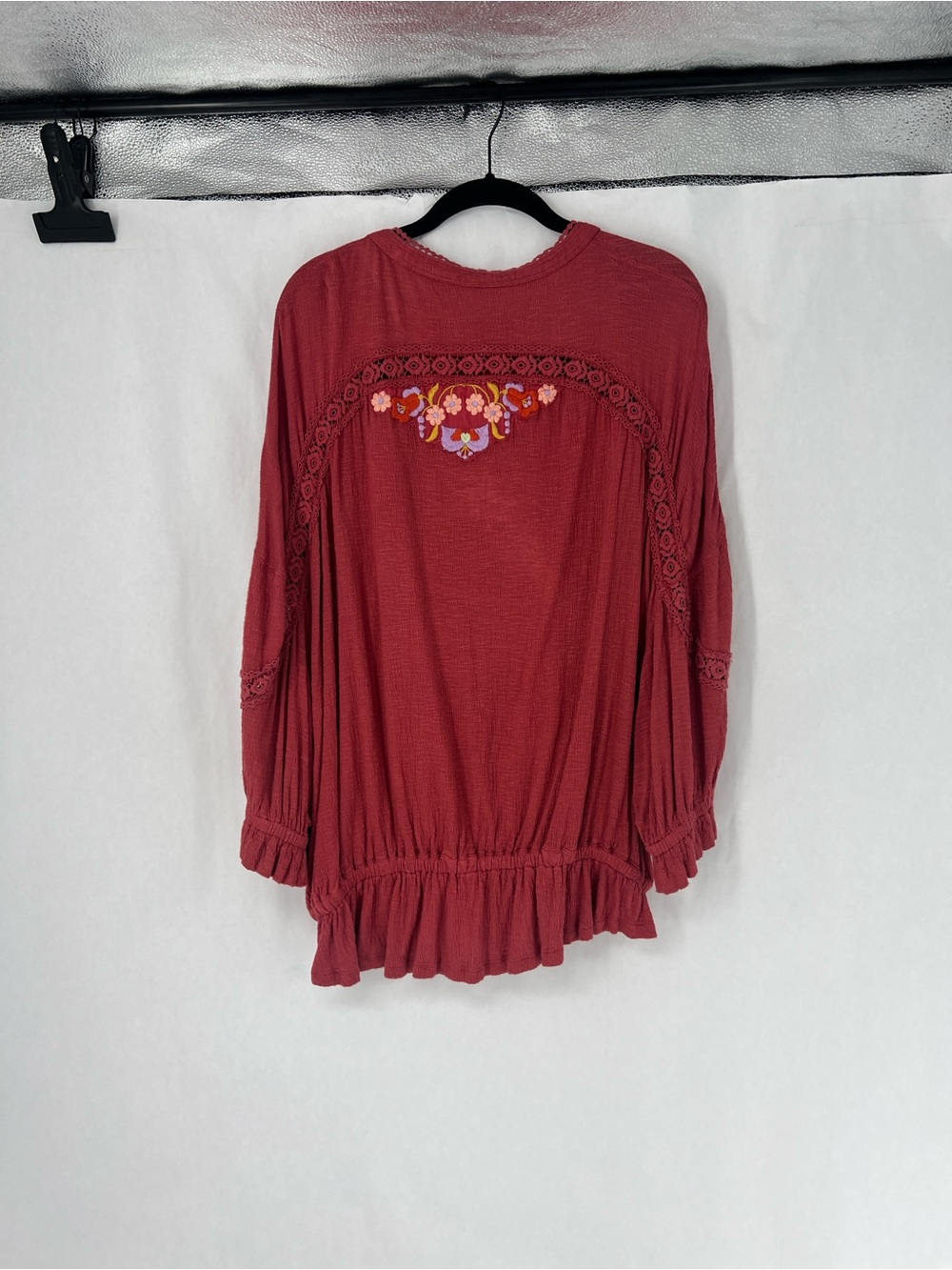 Free People Floral Embroidered Tunic in Rust - Picture 7 of 8